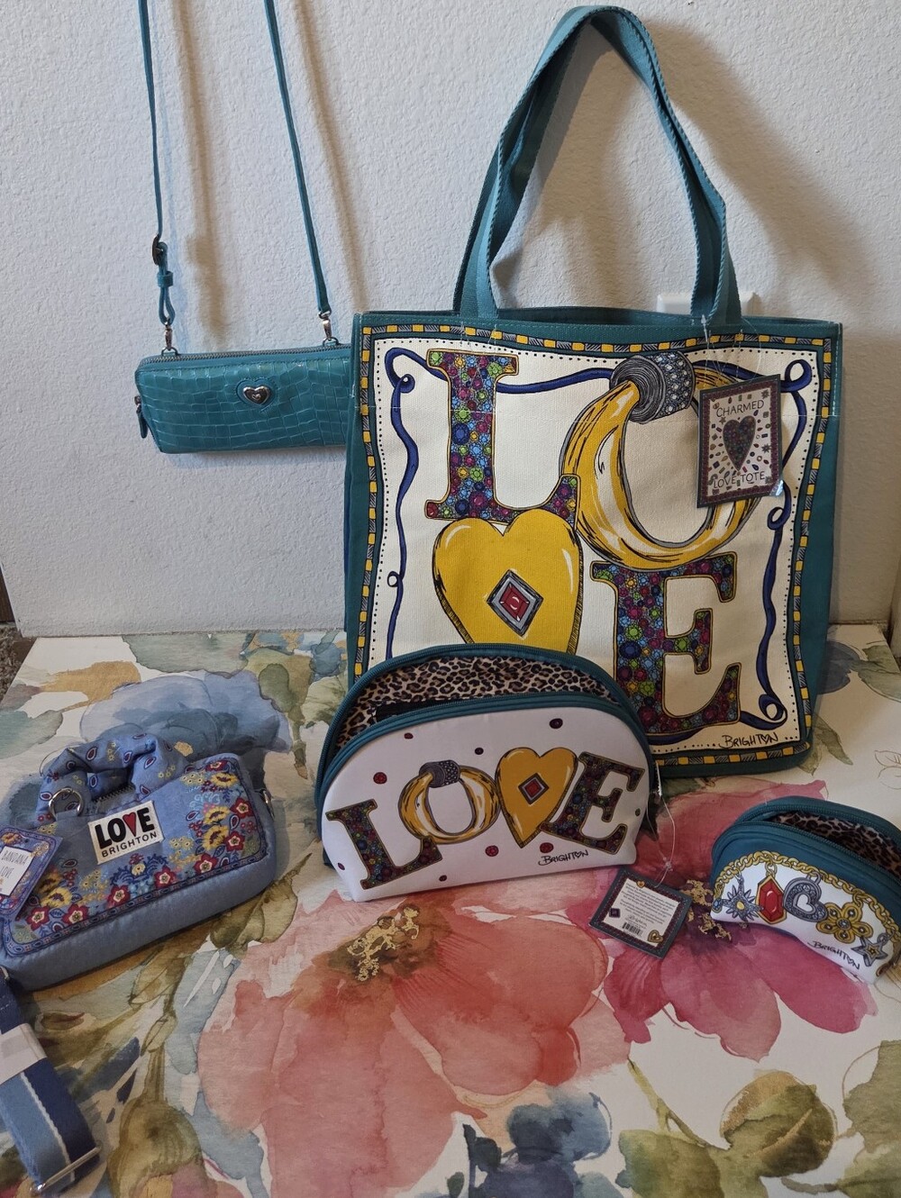 Brighton Charm Tote Bag and Mini Purse Lot. Nwt. 5 pieces. Wallet Guc.